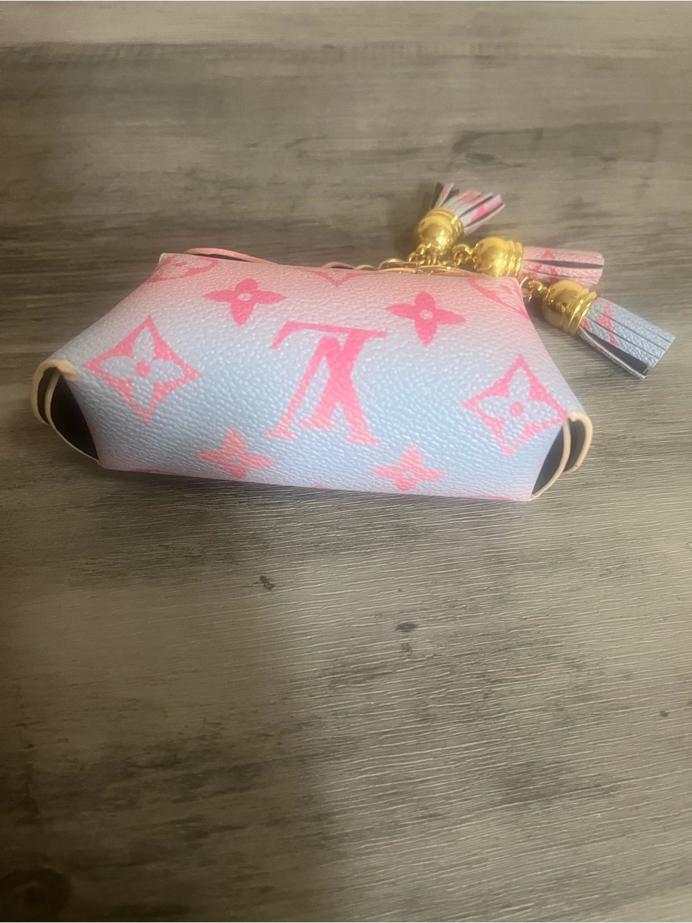 Pink Monogram Coin Pouch Keychain - Picture 4 of 6